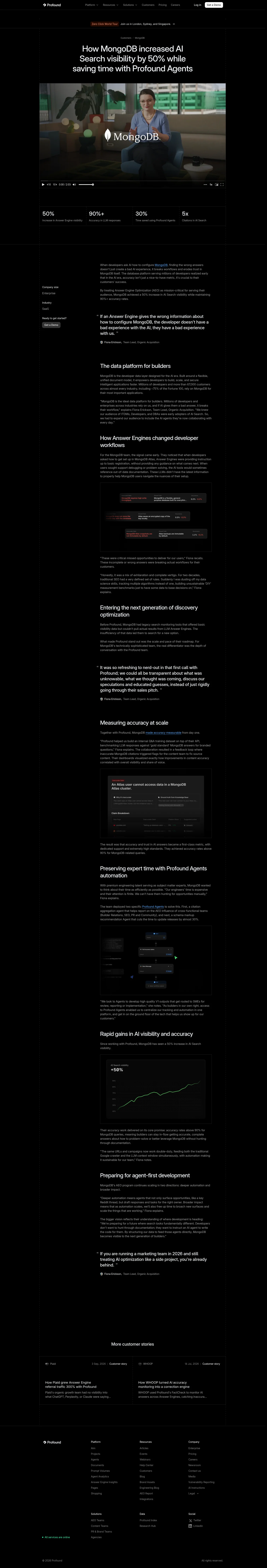 TryProfound landing page