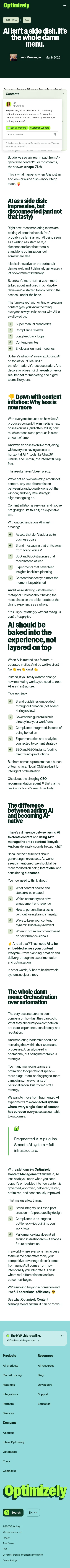 optimizely.com/field-notes/articles/ai-isnt-a-side-dish on mobile