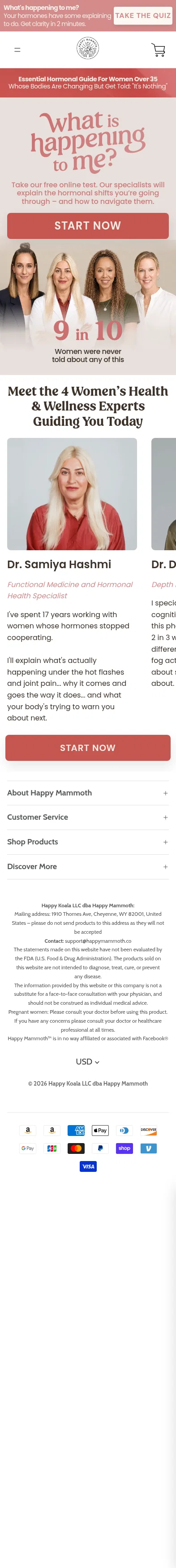 happymammoth.com/pages/what-is-happening-to-me on mobile
