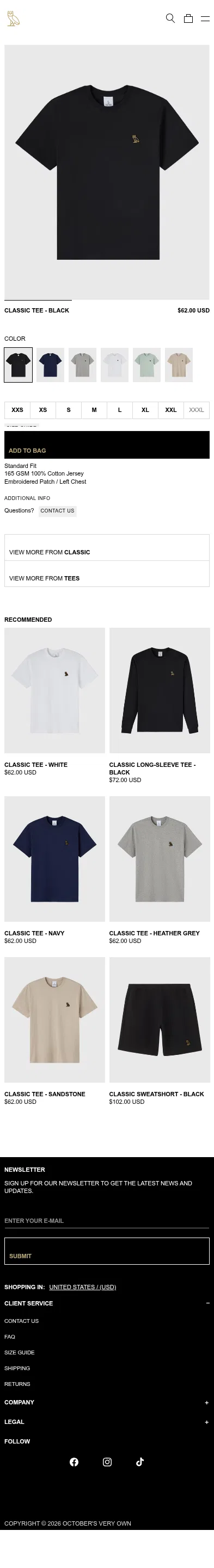 checkout.octobersveryown.com/products/classic-t-shirt-black-m-0323-kt-3614-bbl on mobile, full screenshot