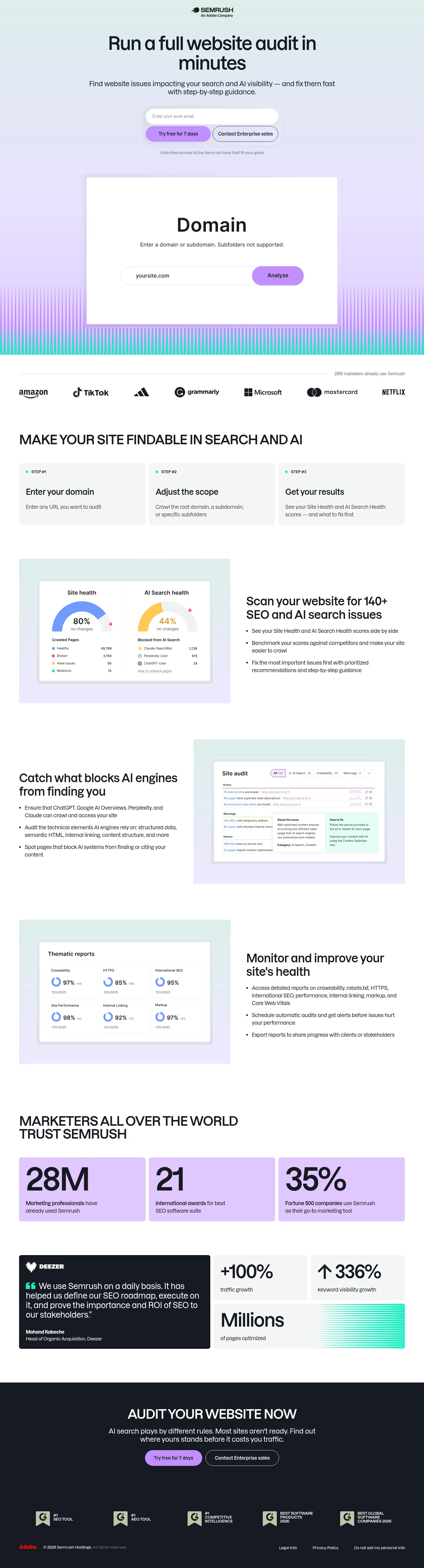semrush.com/lp/website-audit-1/en on desktop, full screenshot