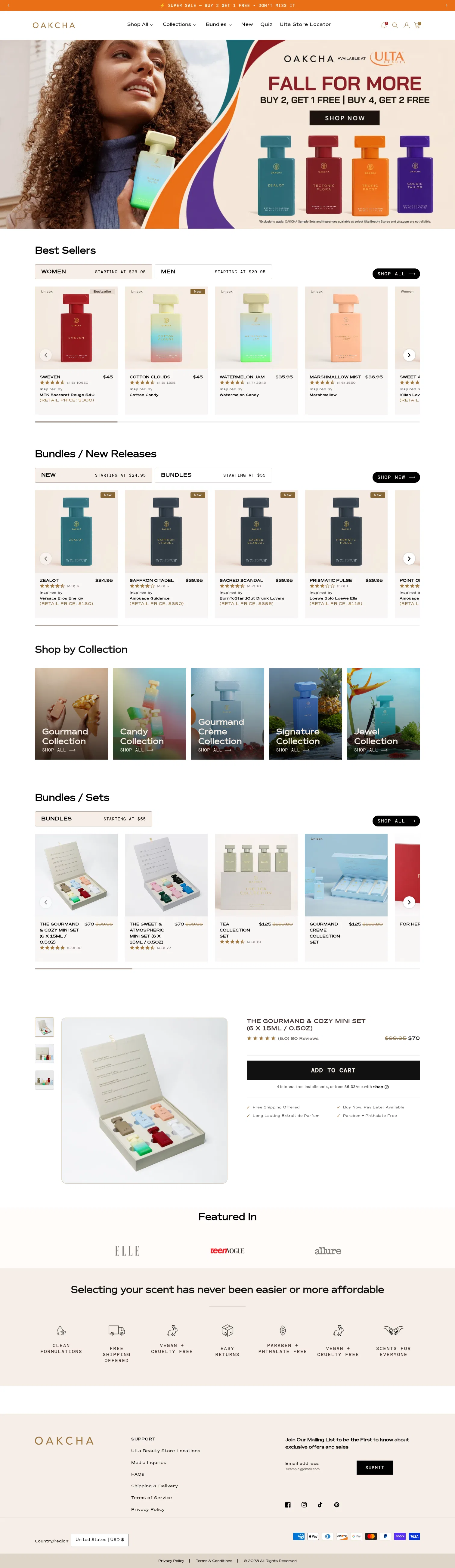 oakcha.com on desktop, full screenshot