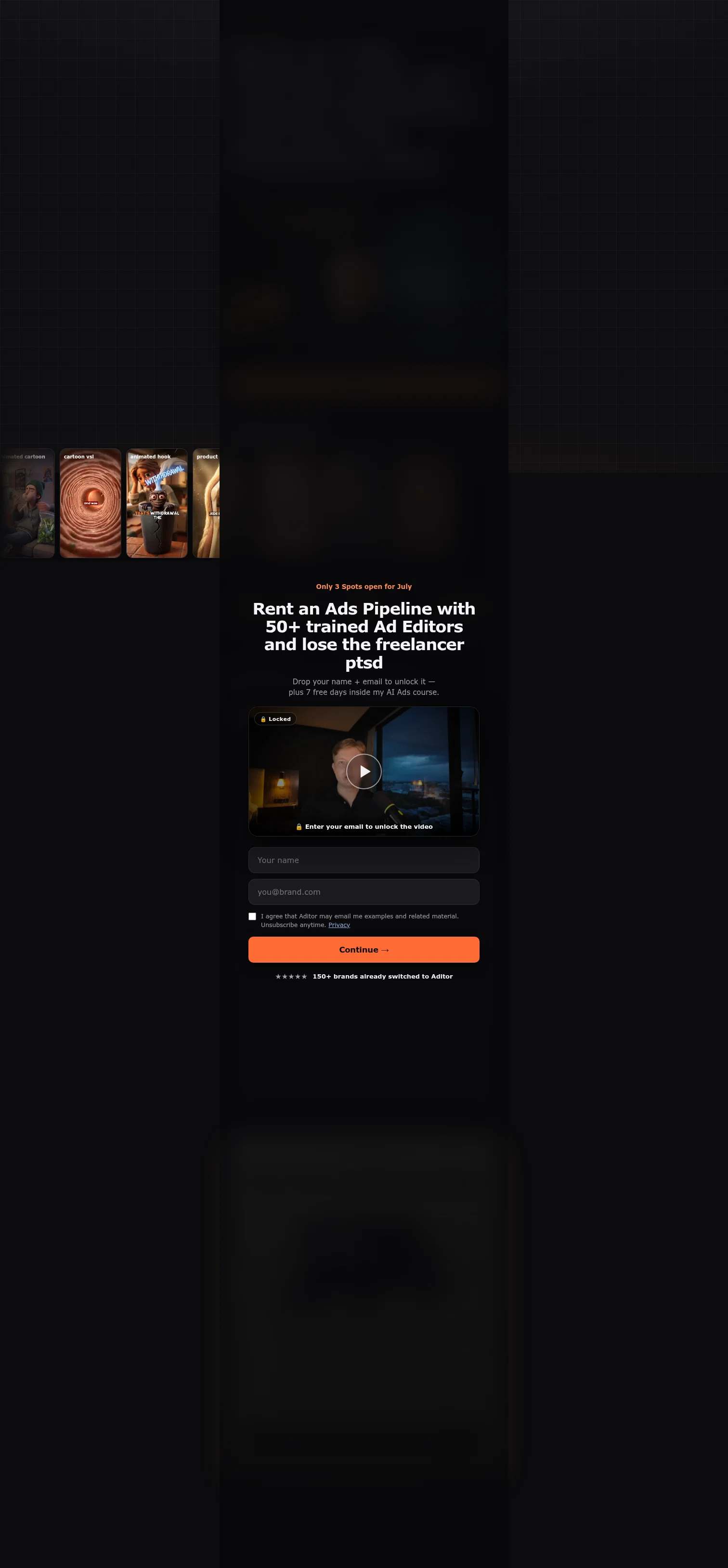 Aditor Inc. landing page