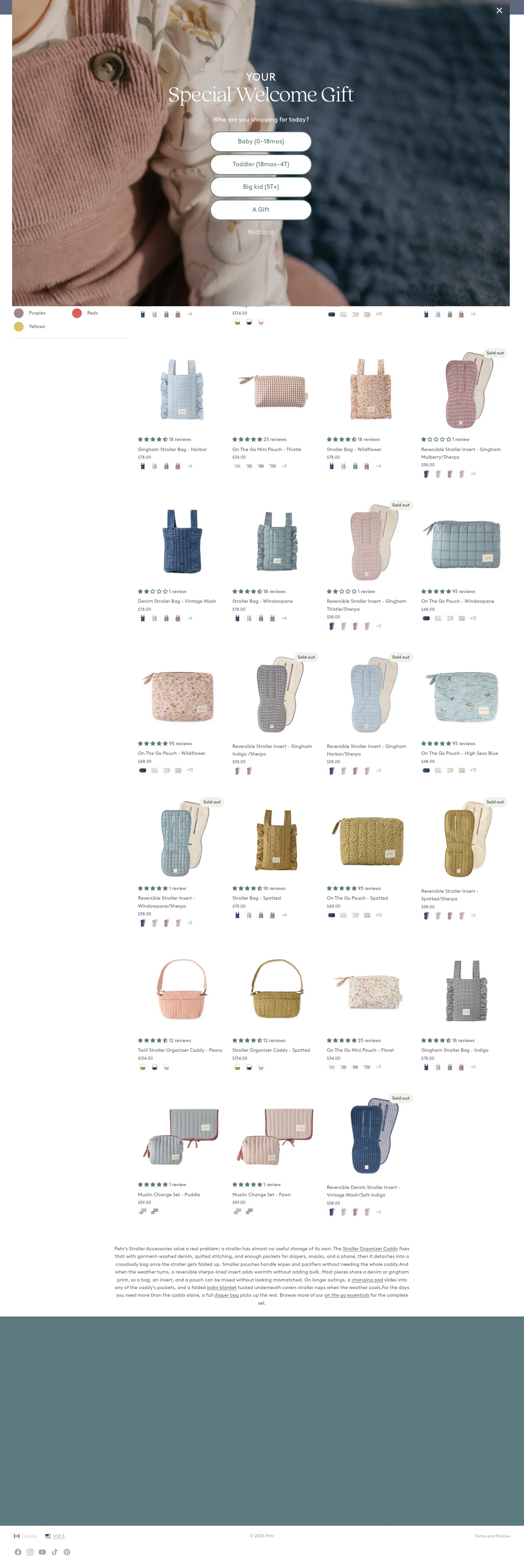 pehr.com/collections/stroller-accessories-collection on desktop