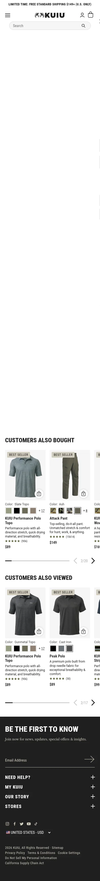kuiu.com/products/kuiu-performance-polo-gunmetal-tonal on mobile