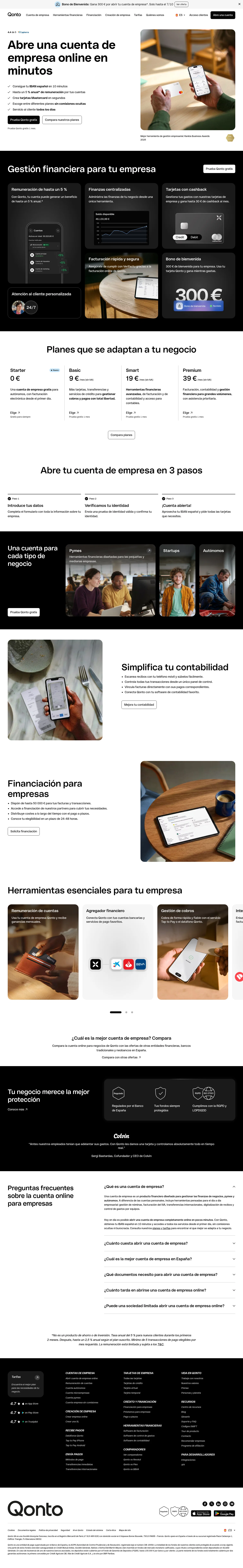 Qonto landing page