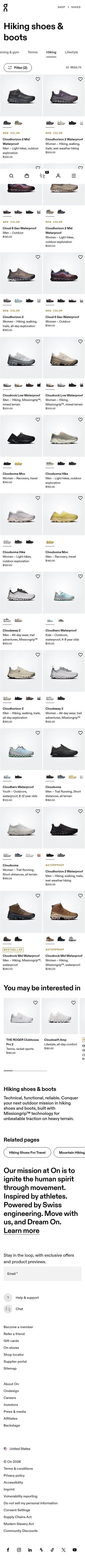 on.com/en-us/shop/shoes/hiking on mobile