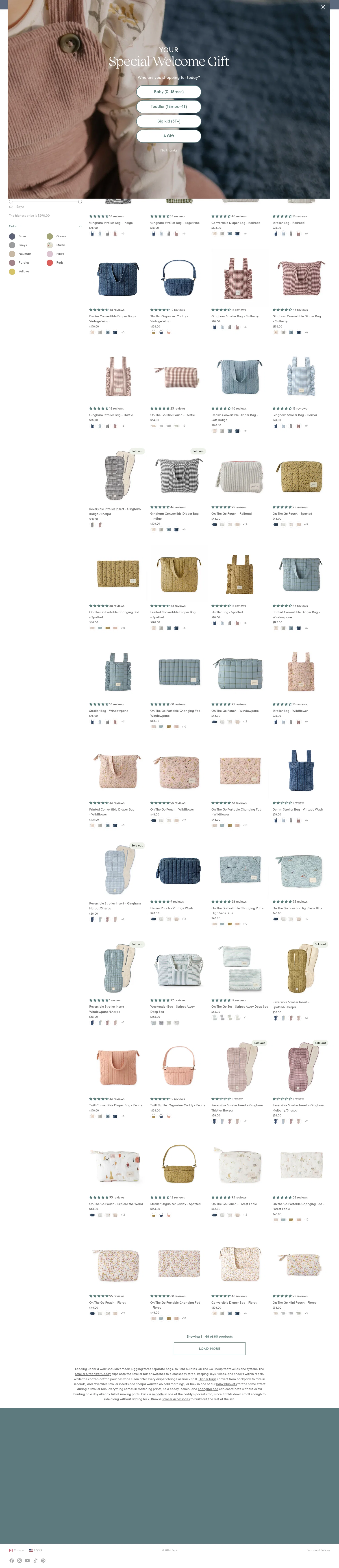 Pehr landing page