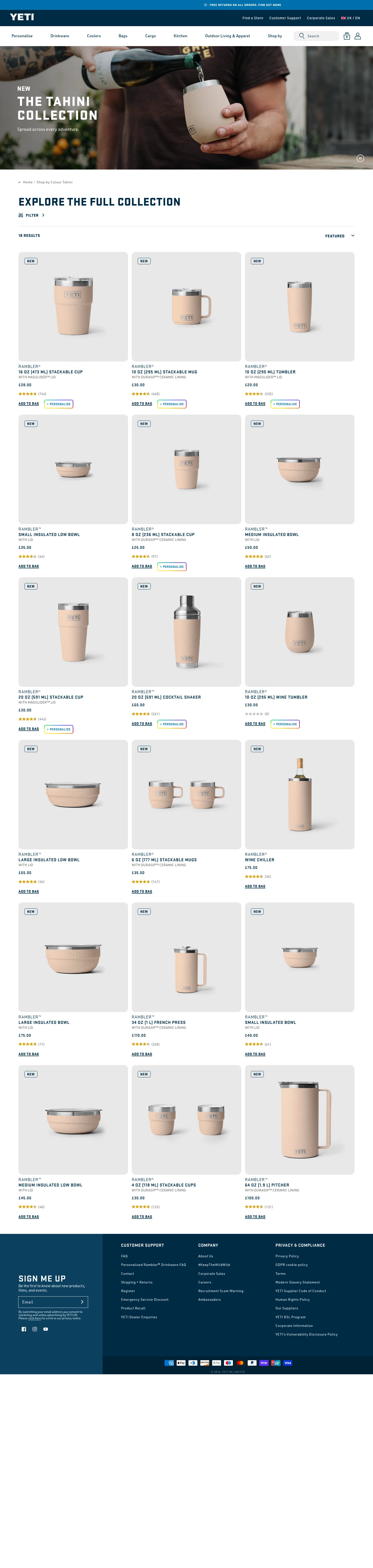 Yeti landing page