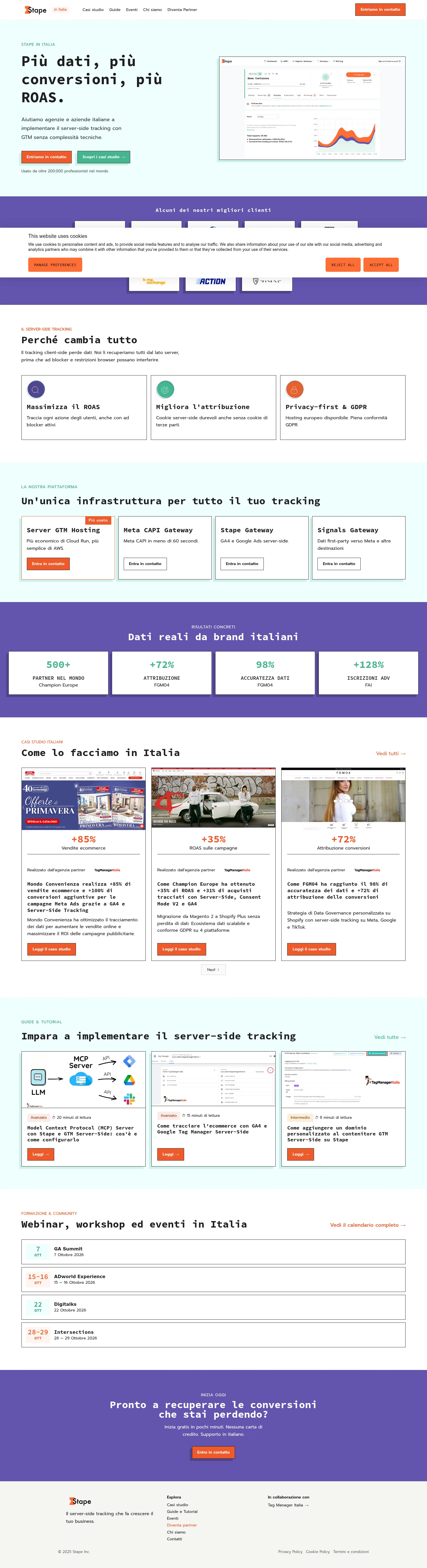 Stape landing page