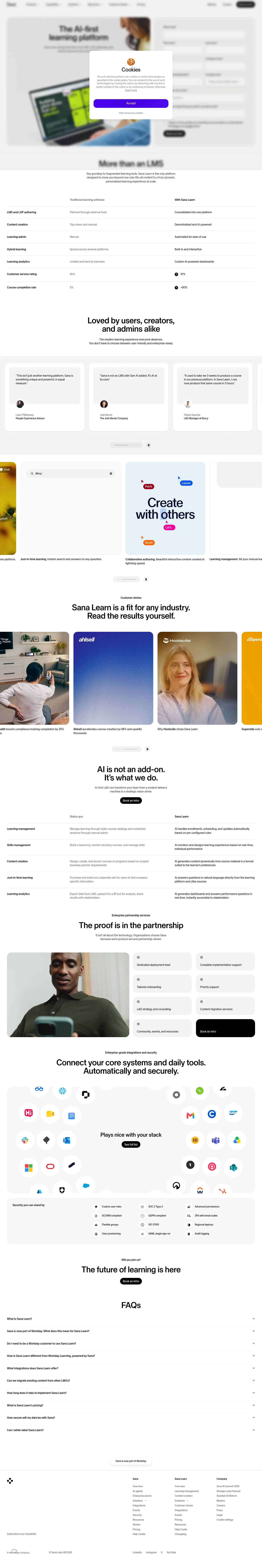 sanalabs.com/lp/sana-learn-intro on desktop, full screenshot