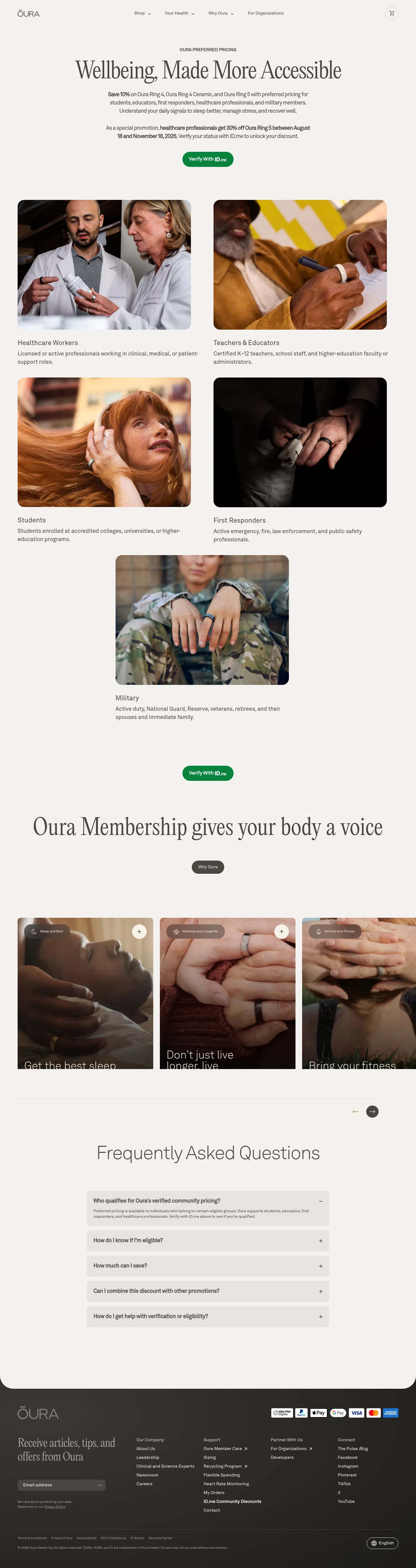 ouraring.com/oura-preferred-pricing on desktop