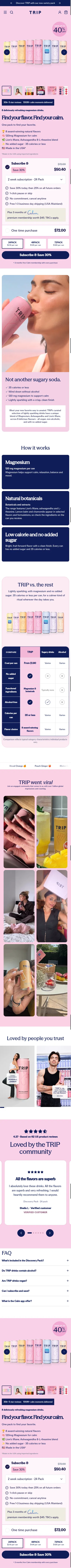 shop.drink-trip.com/variety-pdp on mobile, full screenshot