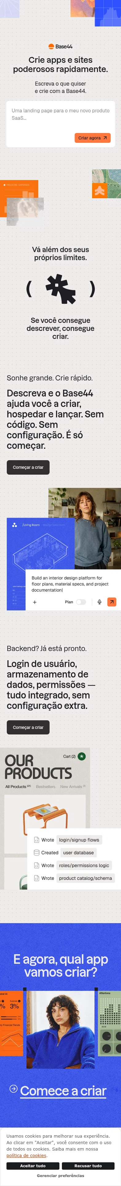 base44.com/lp-pt/builder on mobile