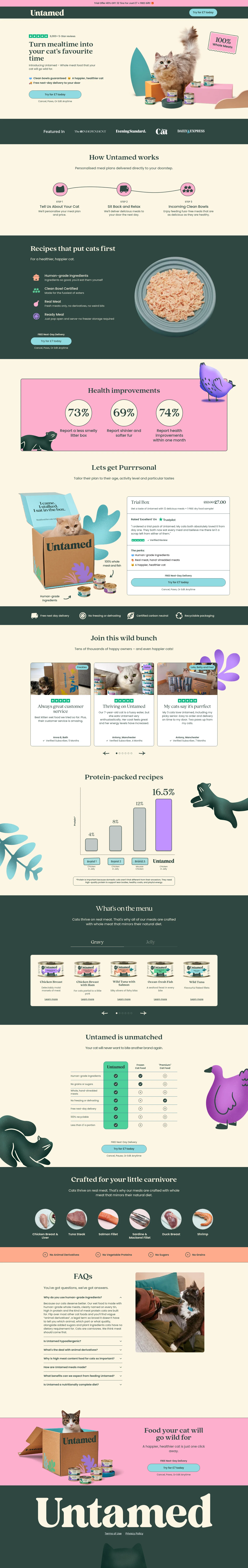 Untamed landing page