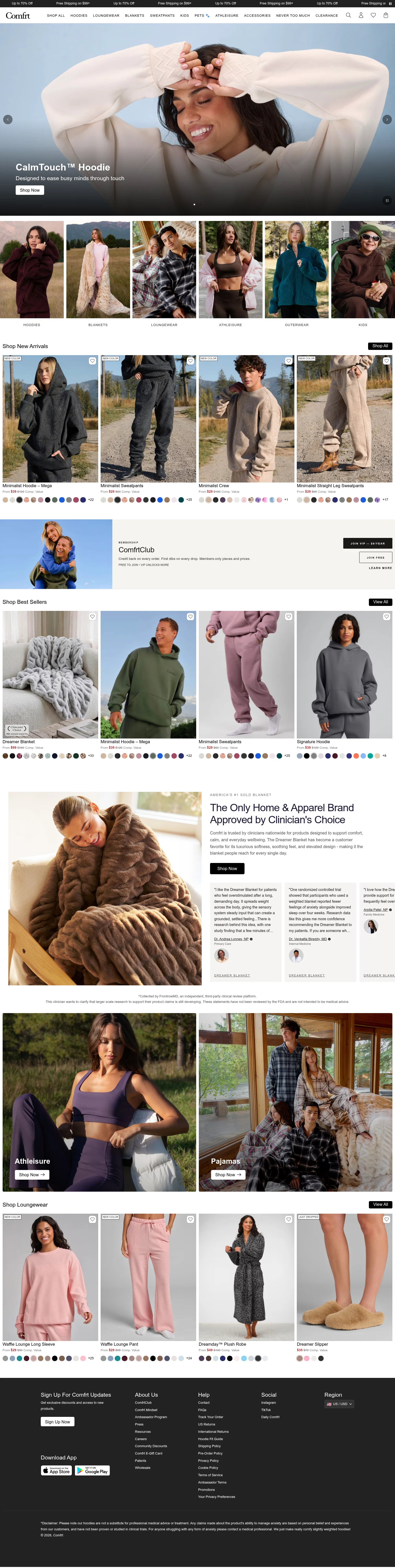Comfrt landing page