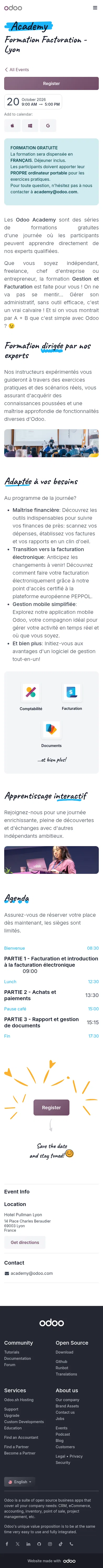 odoo.com/event/formation-facturation-lyon-12364/register on mobile, full screenshot