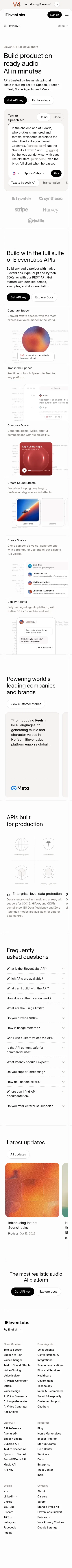 elevenlabs.io/api on mobile