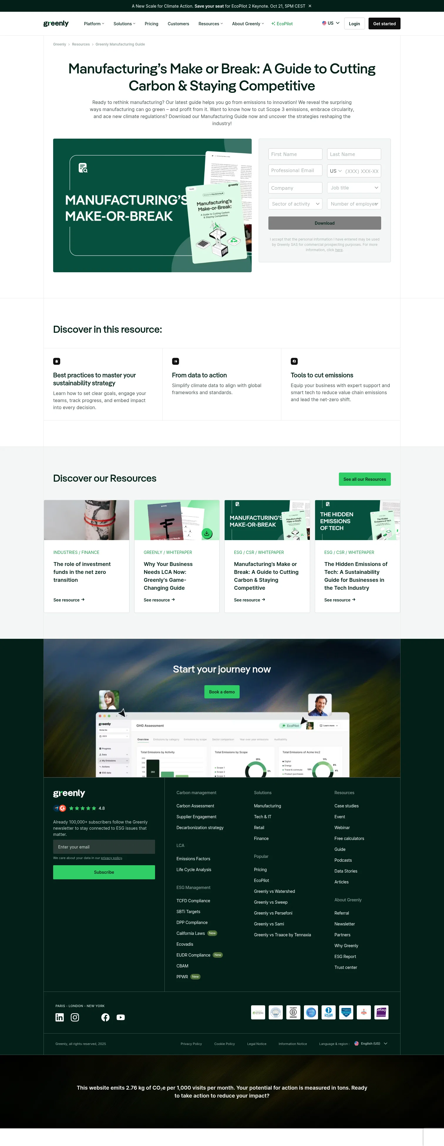 Greenly landing page