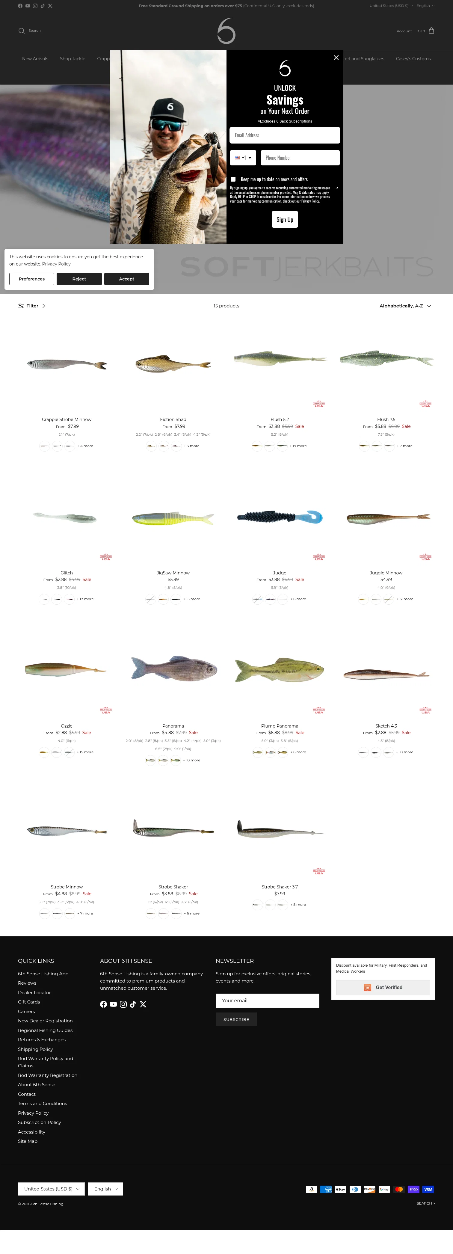 6th Sense Fishing landing page