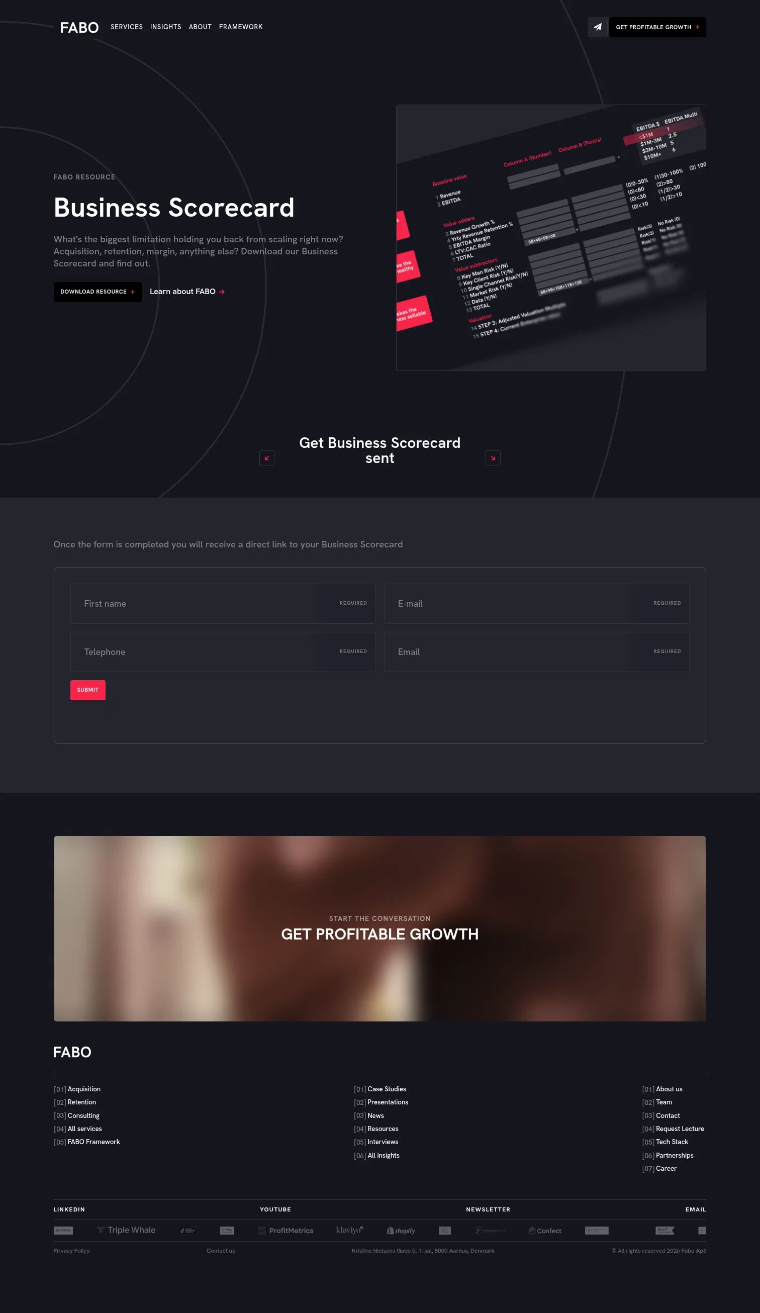 Fabo landing page