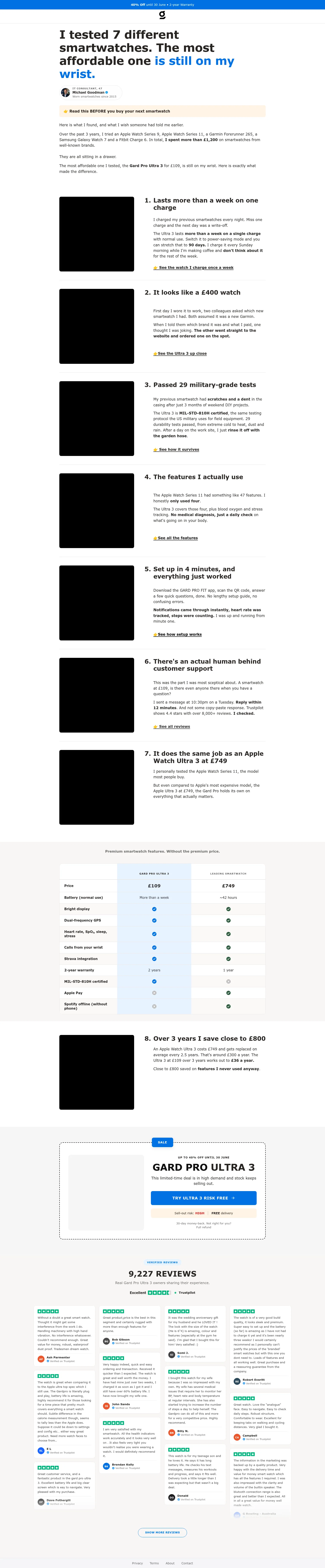 GARD PRO landing page