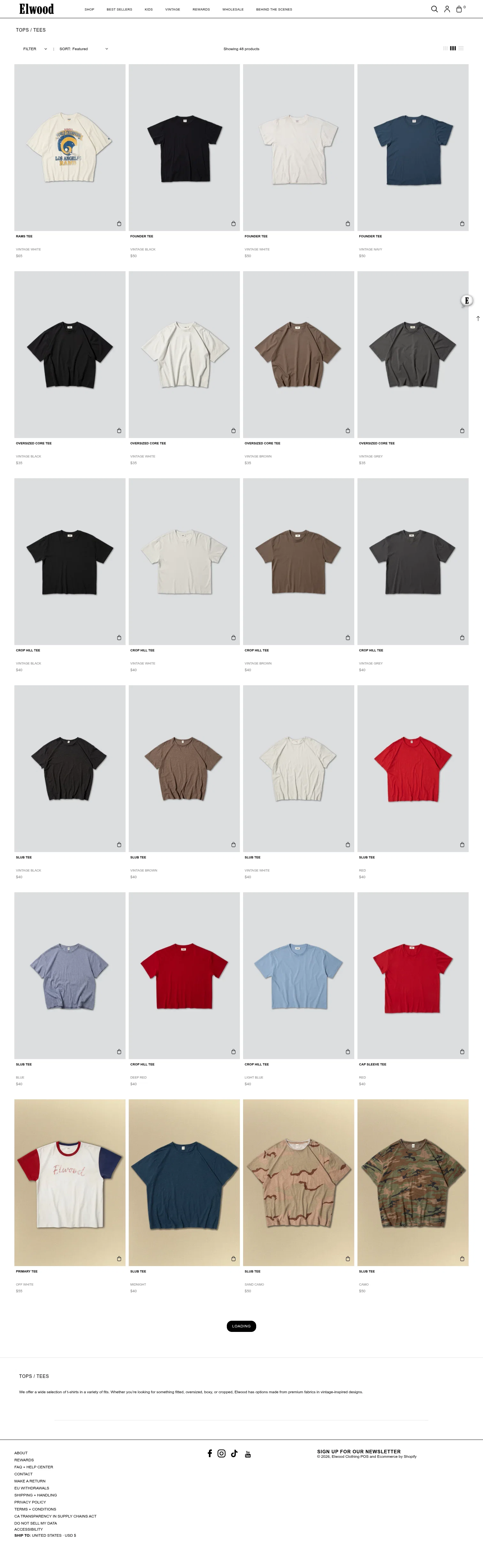 elwoodclothing.com/collections/tees on desktop
