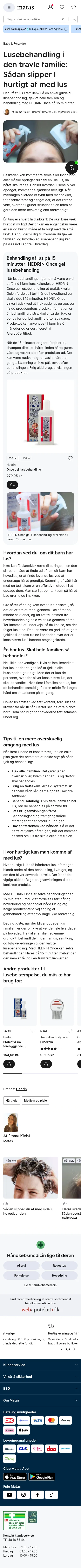 matas.dk/stories-hedrin-once on mobile, full screenshot