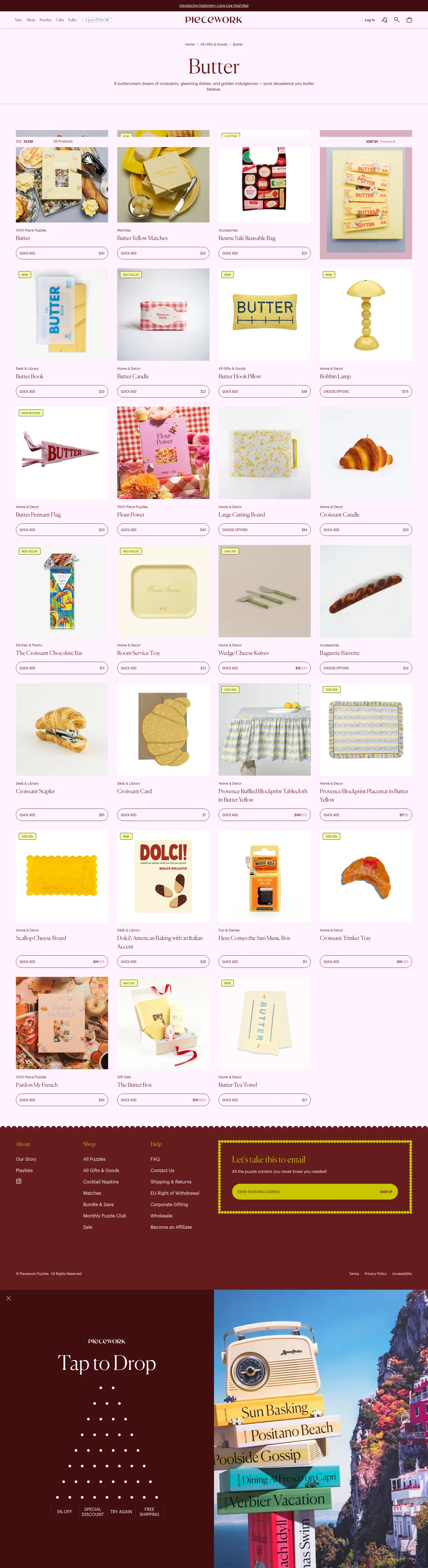 Piecework Puzzles landing page