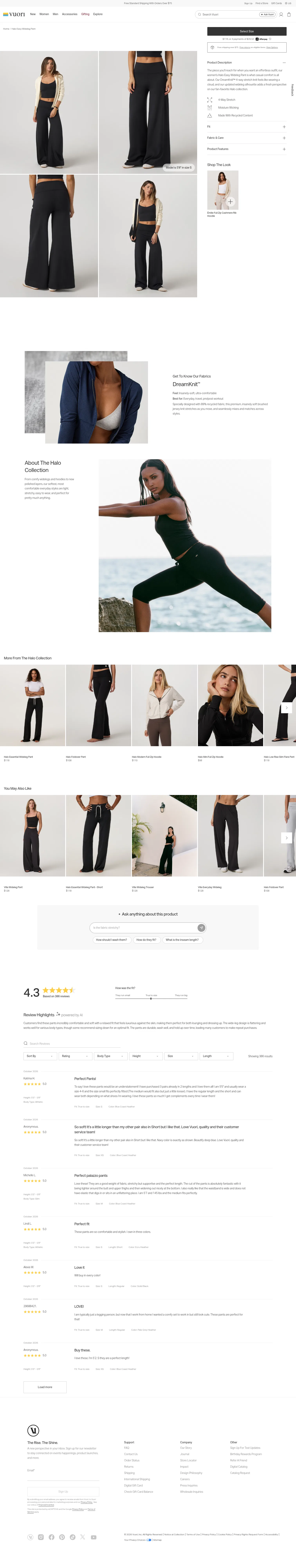 vuoriclothing.com/products/womens-halo-easy-wideleg-pant-solid-black on desktop, full screenshot