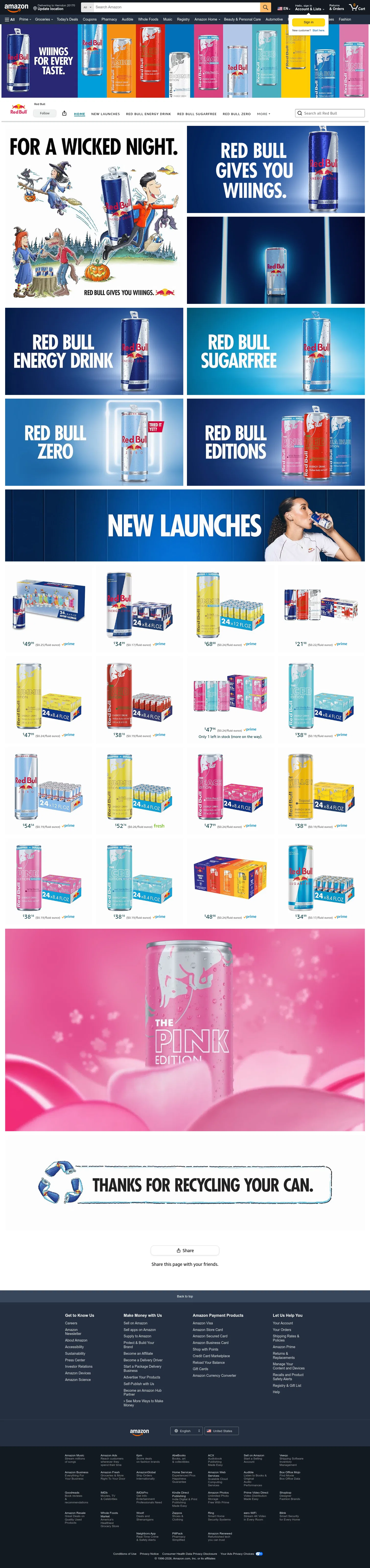 amazon.com/stores/RedBull/page/981A280B-9A52-4F10-9078-409328413402 on desktop, full screenshot