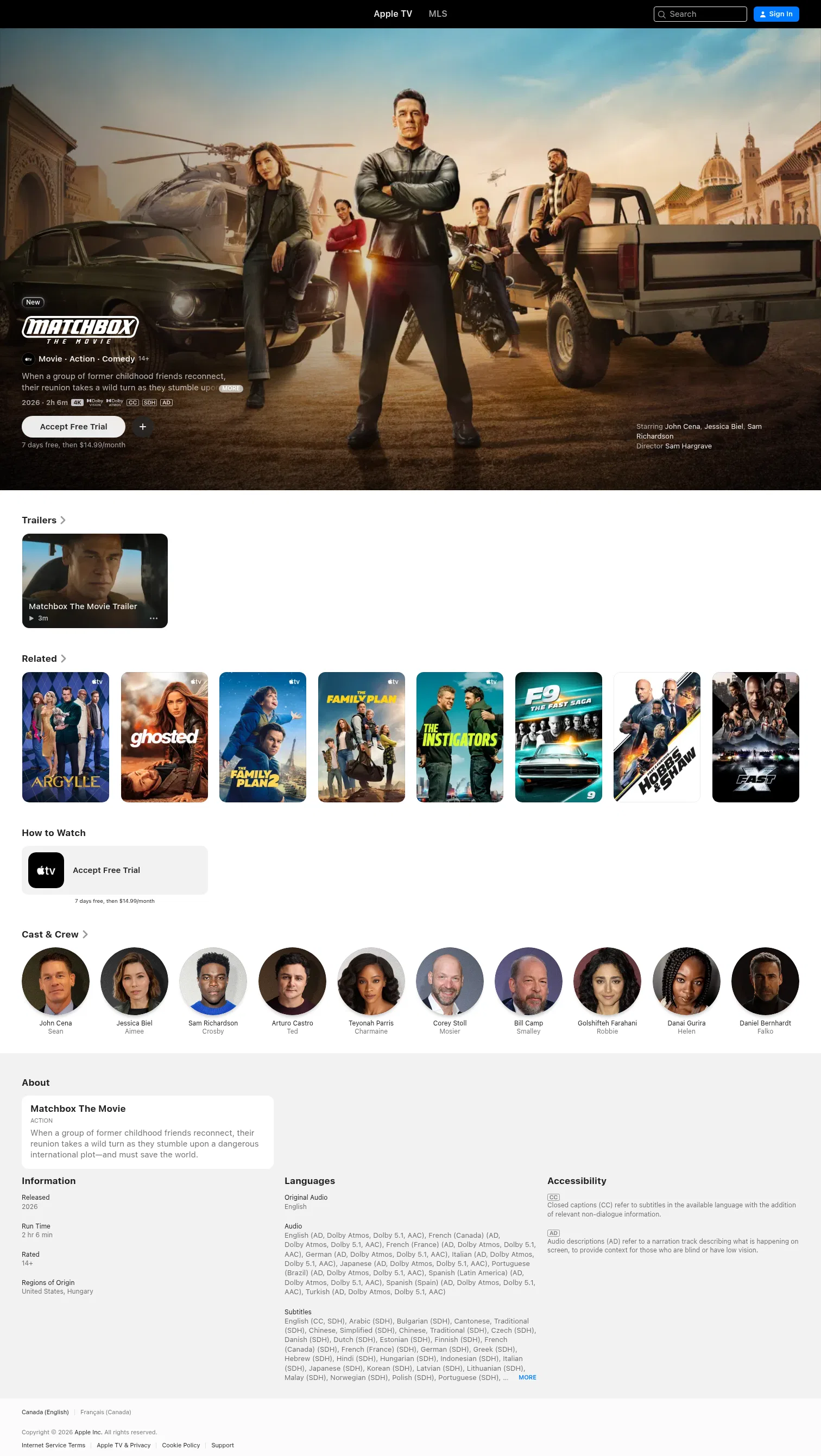 tv.apple.com/ca/movie/matchbox-the-movie/umc.cmc.31qa8j1tn2cnpyk3fx43w928d on desktop, full screenshot