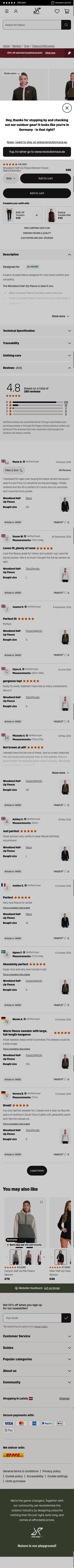 revolutionrace.eu/women/tops/fleece/woodland-half-zip-fleece-women on mobile
