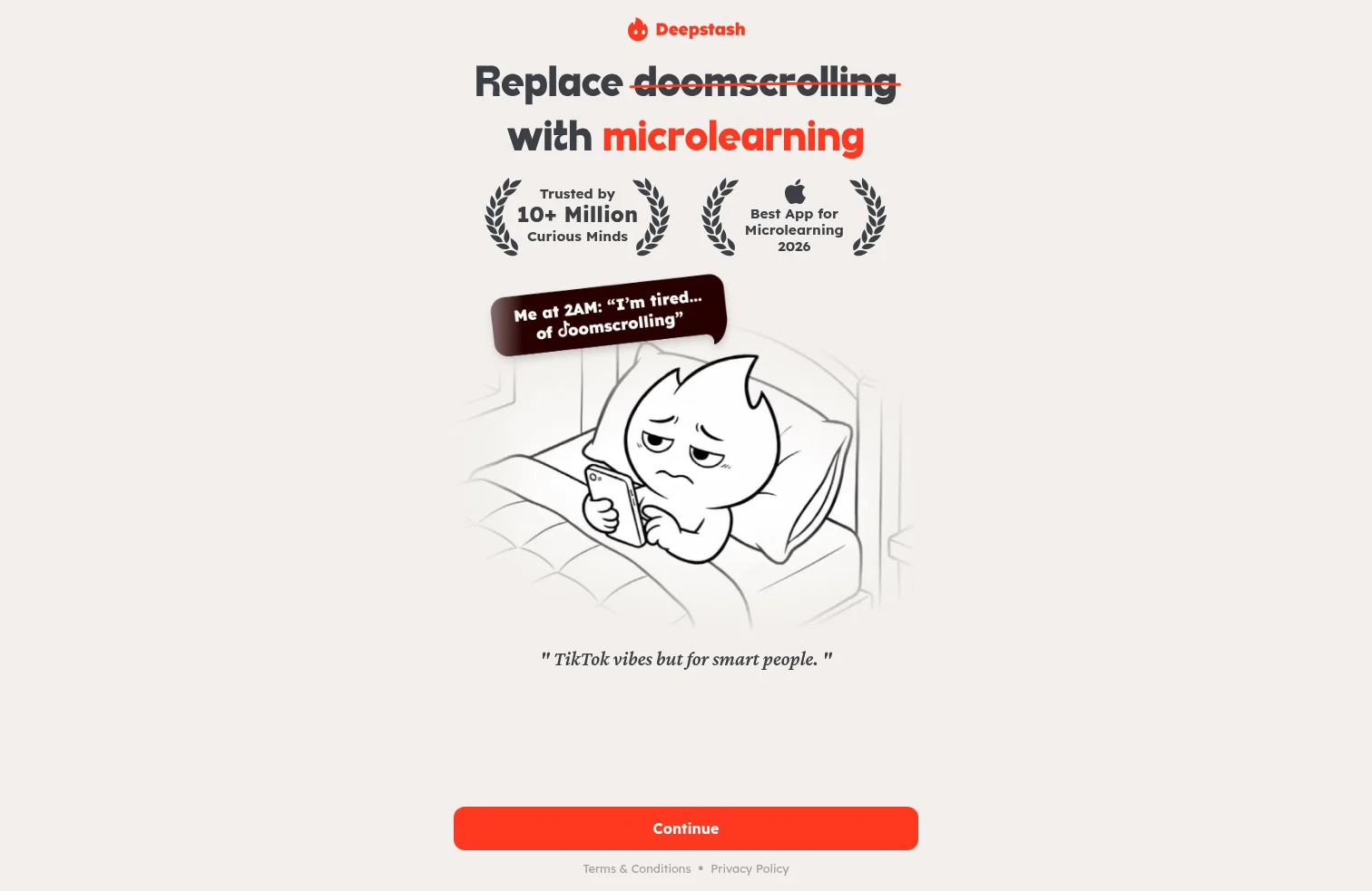 Deepstash landing page