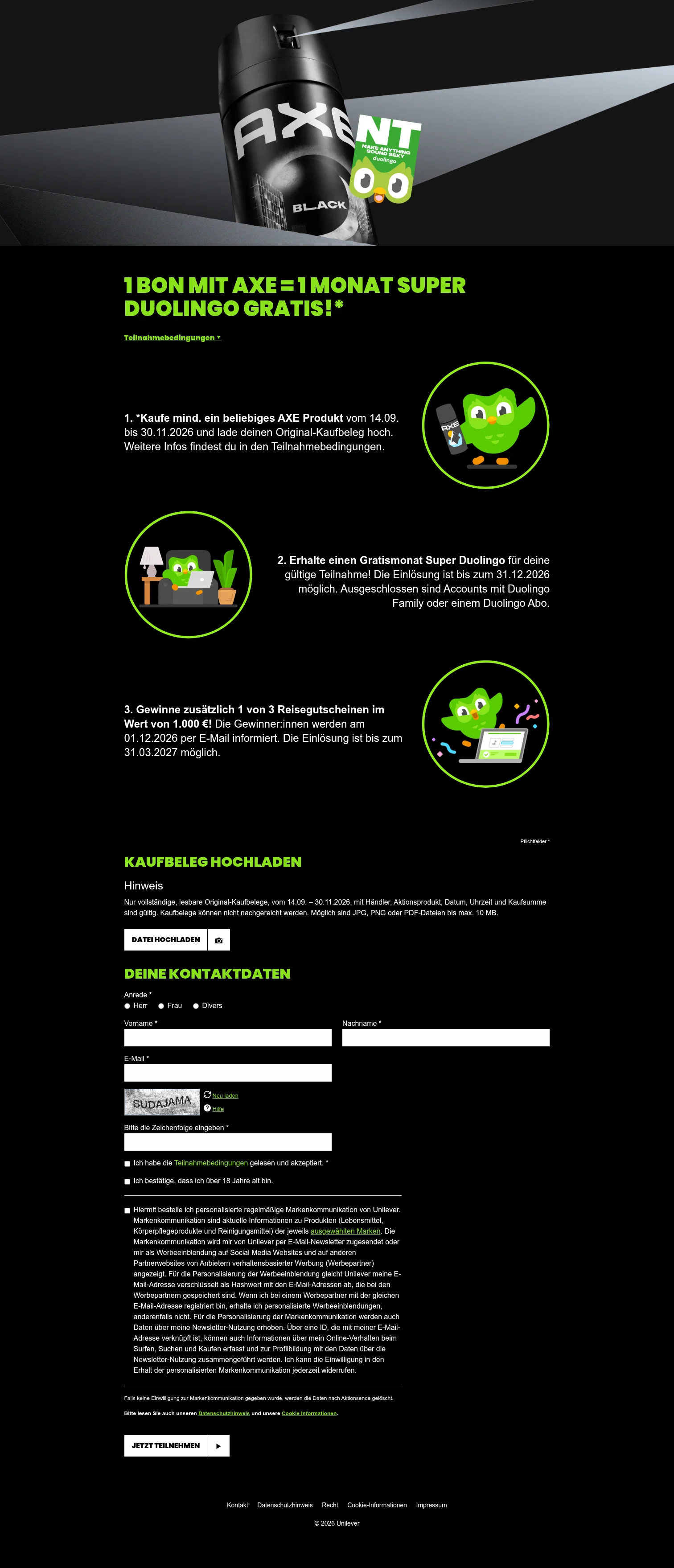 Duolingo landing page