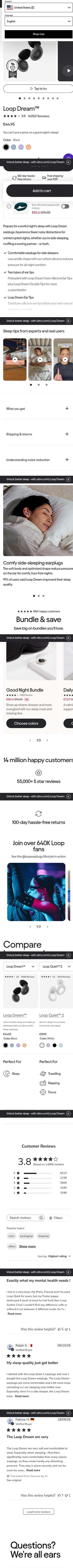 loopearplugs.com/products/dream on mobile