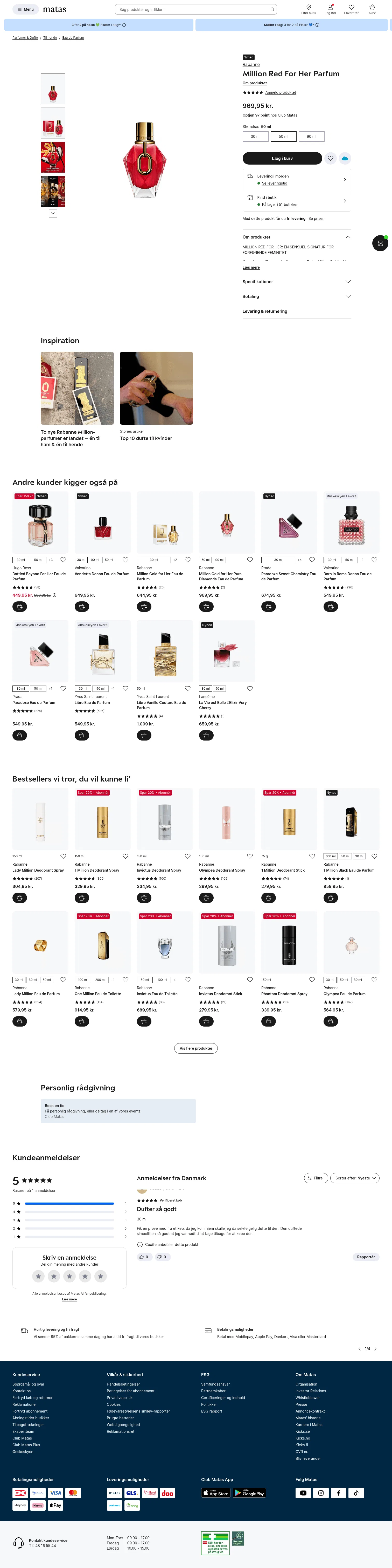 matas.dk/rabanne-million-gold-for-her-red-eau-de-parfum_1038376 on desktop, full screenshot