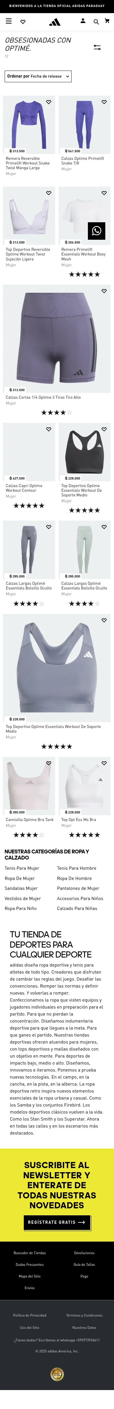 adidas.com.py/obsesionadas-con-optime-adidas-py-tienda-en-linea on mobile, full screenshot
