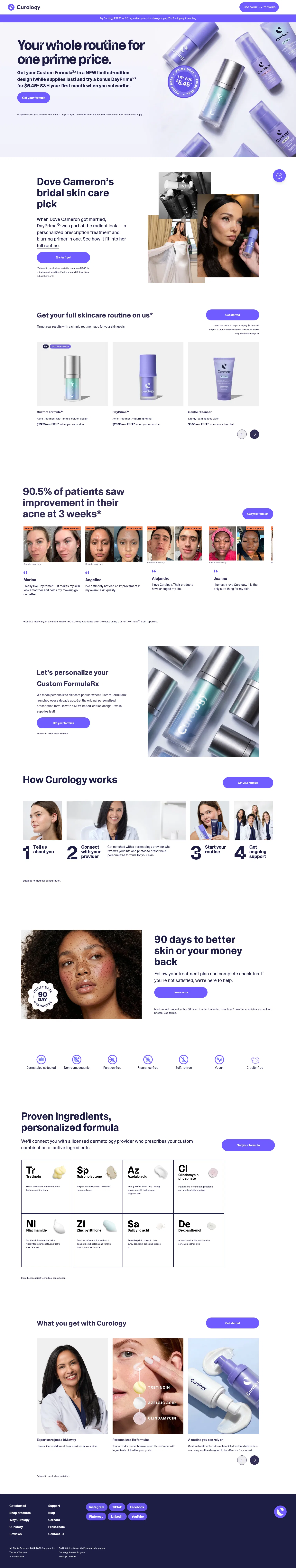 curology.com/offers on desktop, full screenshot