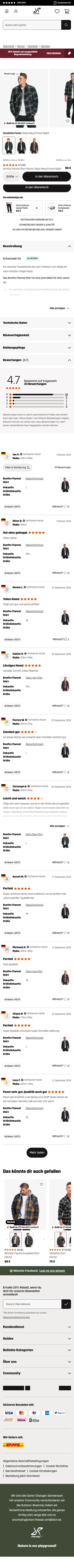 revolutionrace.de/herren/oberteile/hemden/bonfire-flannel-shirt-men on mobile, full screenshot