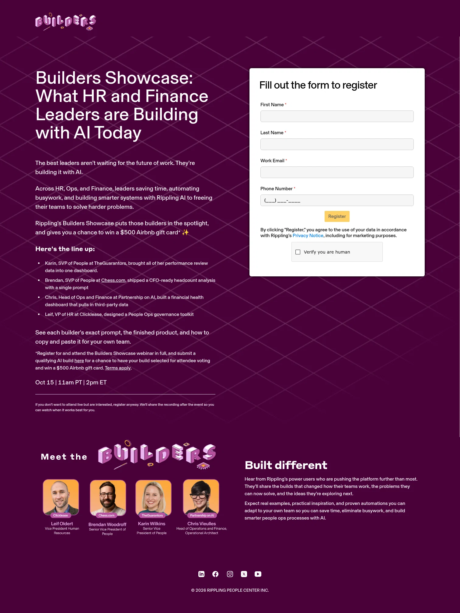 Rippling landing page