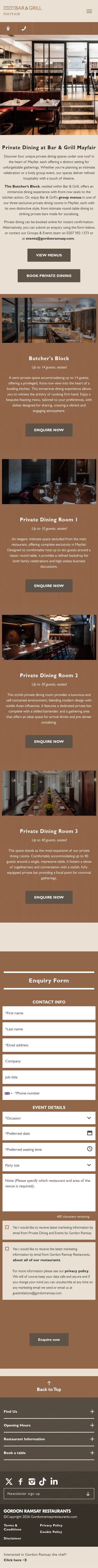 gordonramsayrestaurants.com/gordon-ramsay-bar-grill/mayfair/private-dining-and-events/private-dining on mobile, full screenshot