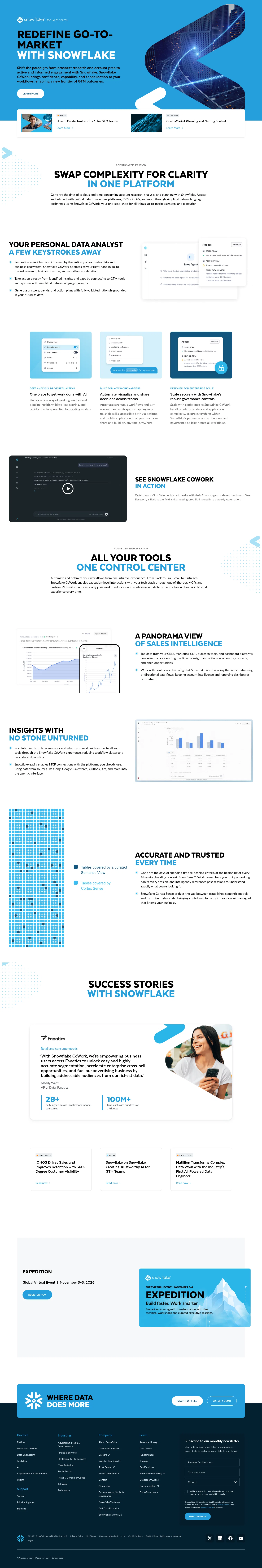 snowflake.com/en/abm/u/gtm-lob on desktop, full screenshot