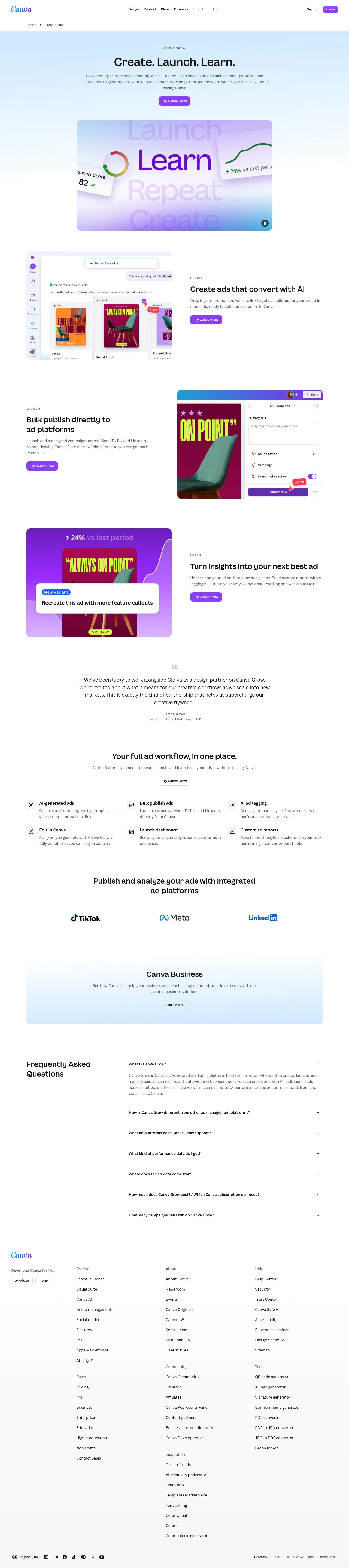canva.com/canva-grow on desktop, full screenshot