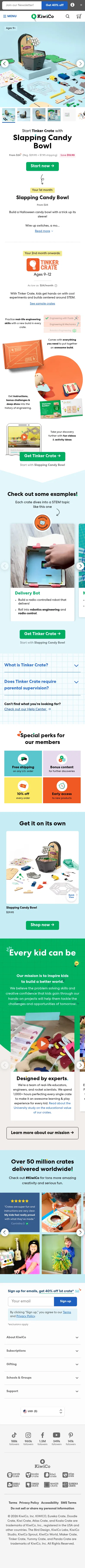 kiwico.com/start/slappingcandybowl on mobile, full screenshot