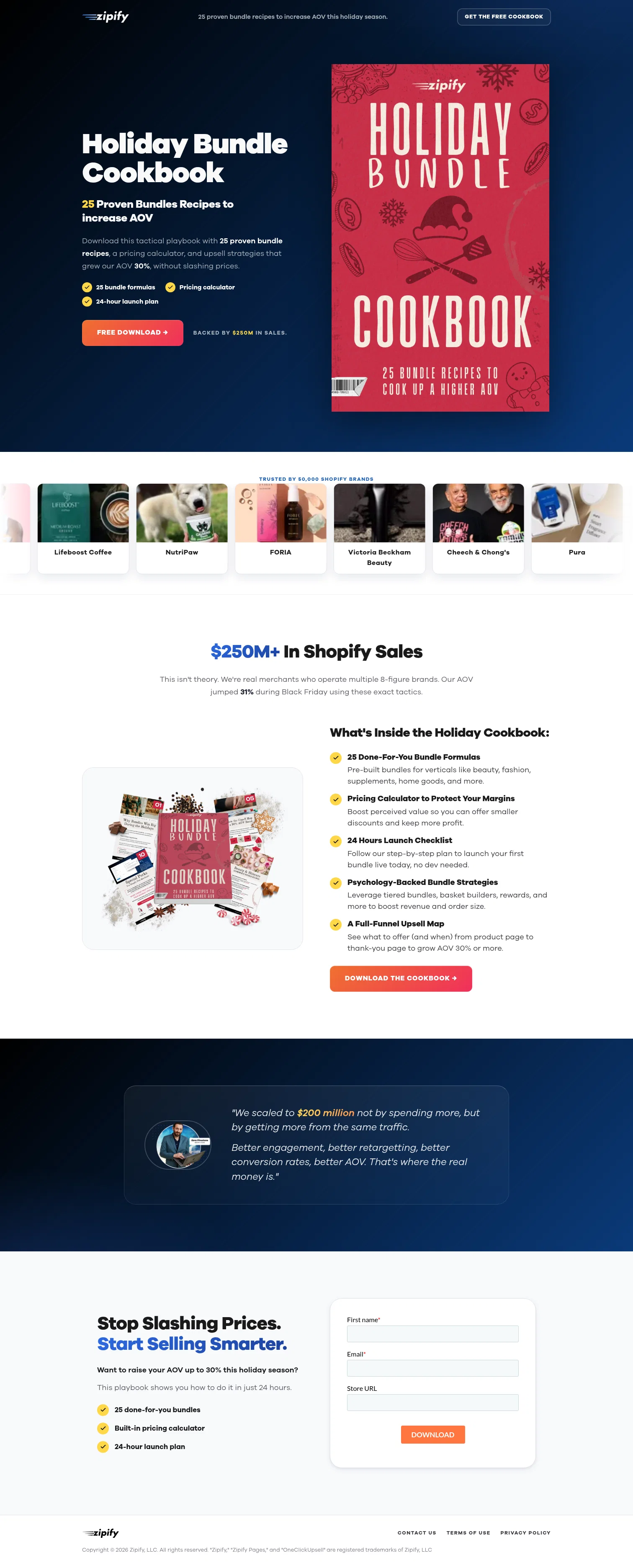 lp.zipify.com/holiday-bundle-cookbook-opt-in on desktop