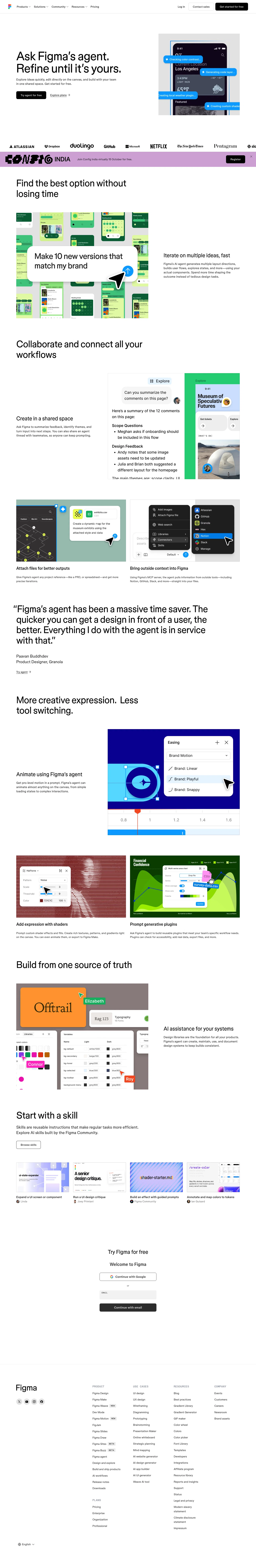 Figma landing page
