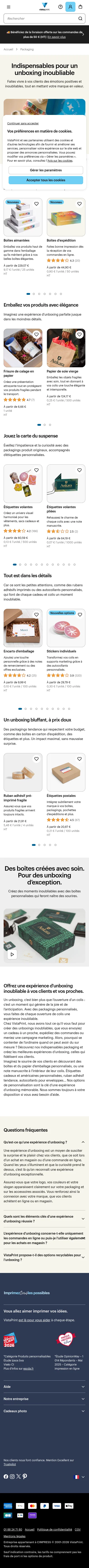 vistaprint.fr/emballage/indispensables-pour-un-unboxing-inoubliable on mobile