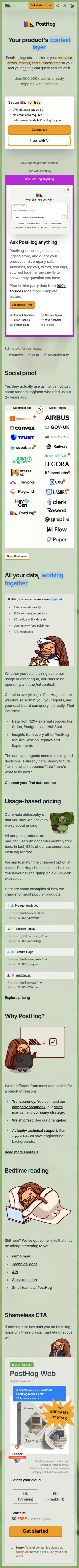 posthog.com on mobile