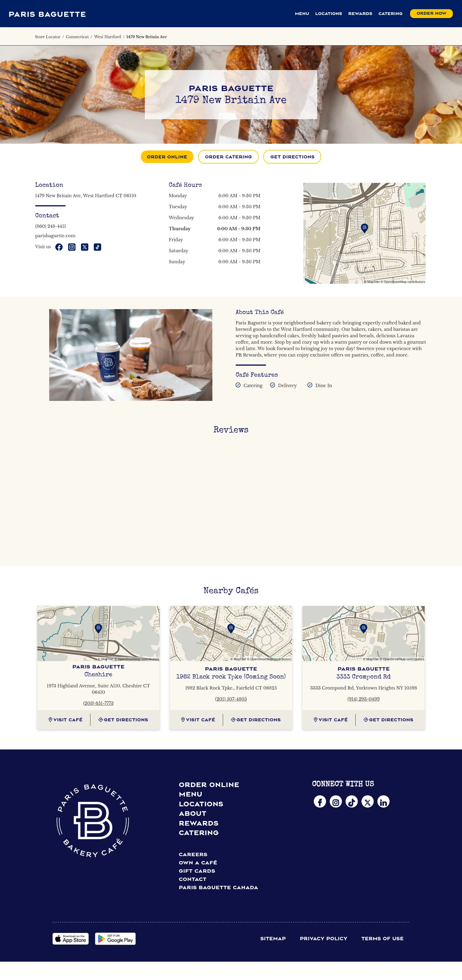 Paris Baguette landing page